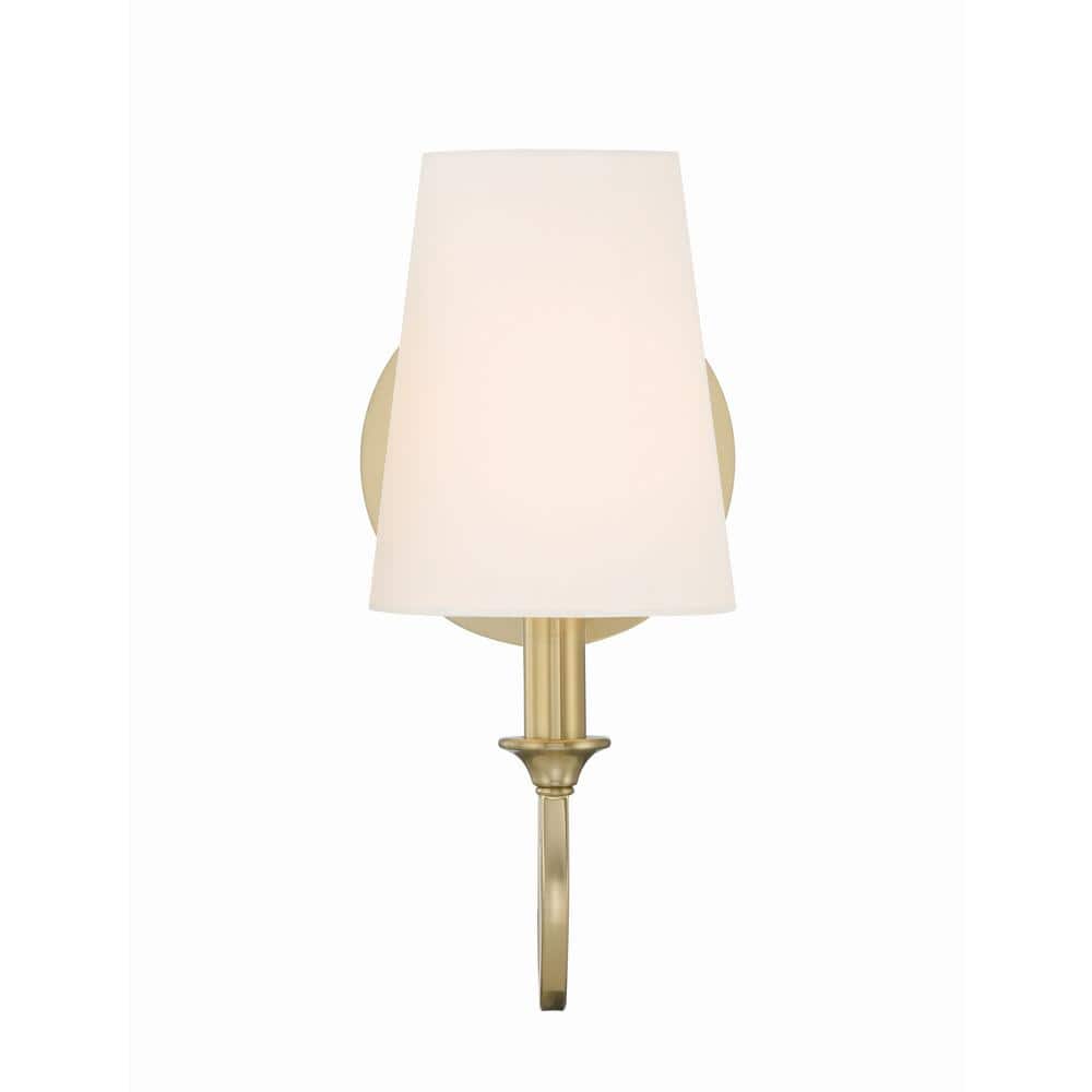 Payton Vibrant Gold Single Light Wall Sconce with White Silk Shade