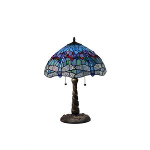 Tiffany Blue Dragonfly 26 in. Bronze Table Lamp