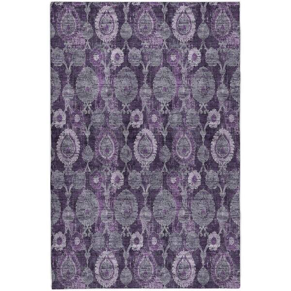 Dream Shag Premium Machine Washable Abstract ADS821 Eggplant 5 ft. x 7 ft. 6 in. Area Rug