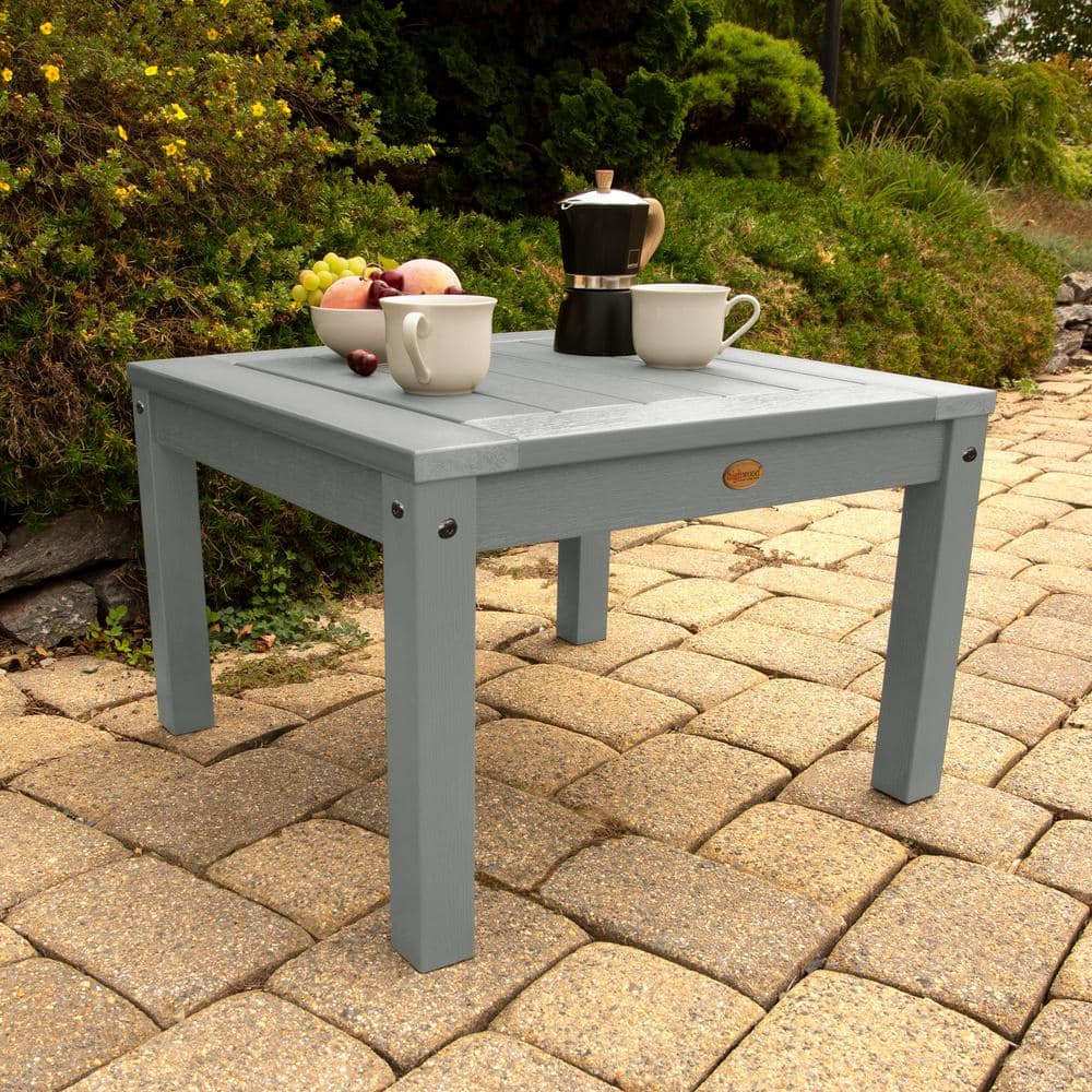 Coastal Teak Gray Plastic Outdoor End Table