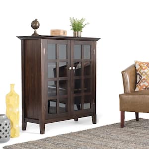 Acadian Solid Wood 39 in. Wide Transitional Medium Storage Cabinet in Brunette Brown