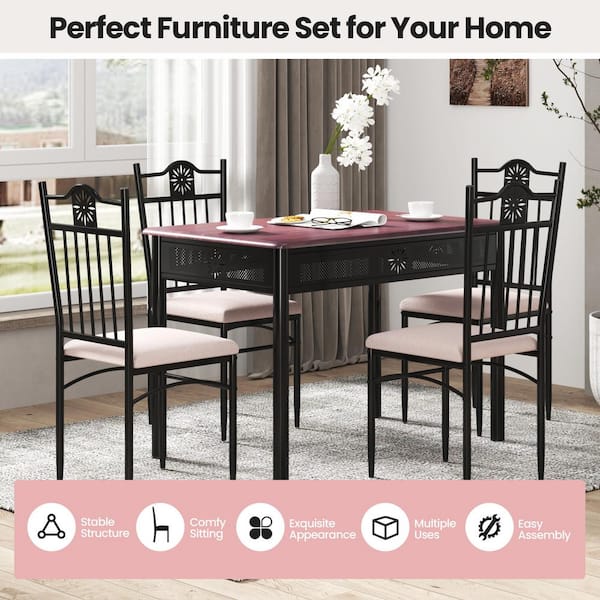 https://images.thdstatic.com/productImages/b57e8587-2c62-4a74-947b-86e3cdb50ef1/svn/black-beige-sunrinx-dining-room-sets-mg5693we-76_600.jpg