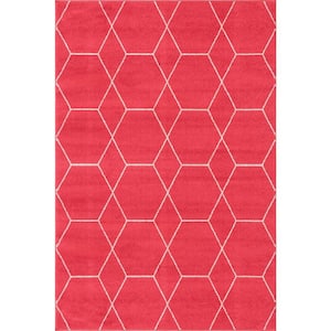 Trellis Frieze Pink/Ivory 4 ft. x 6 ft. Geometric Area Rug