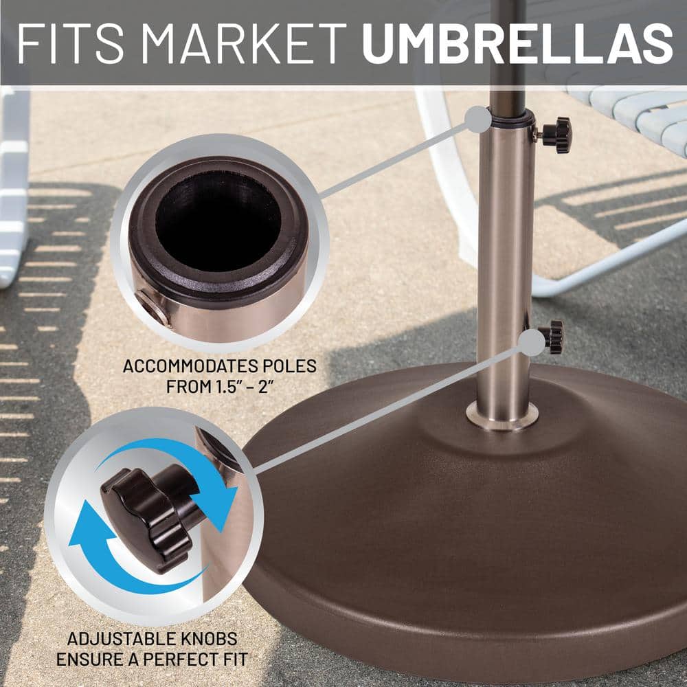 Bronze Heavy-Duty Fillable Umbrella Base with Wheels