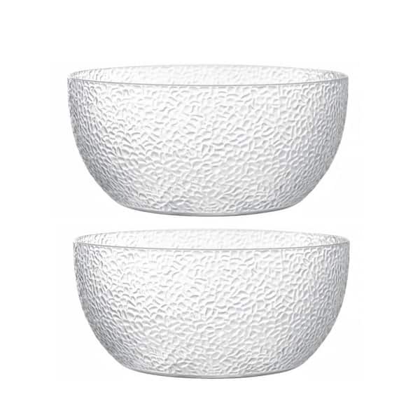 130 fl. oz. Clear Acrylic Salad Bowls, Serving Bowls for Fruits, Popcorn, Chips, Condiments, Break-Resistant (Set of 2)