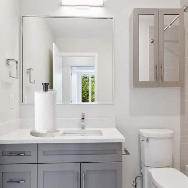 Stainless Steel Kitchen Countertop Matte Black Paper Towel Holder with Weighted Marble Base, Stand Paper Towel Dispenser