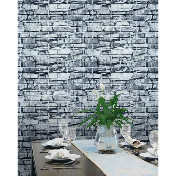 Falkirk Jura III 1/4 in. x 28 in. x 30 in. Peel & Stick White Grey Faux Stone PE Foam Decorative Wall Paneling (10-Pack)