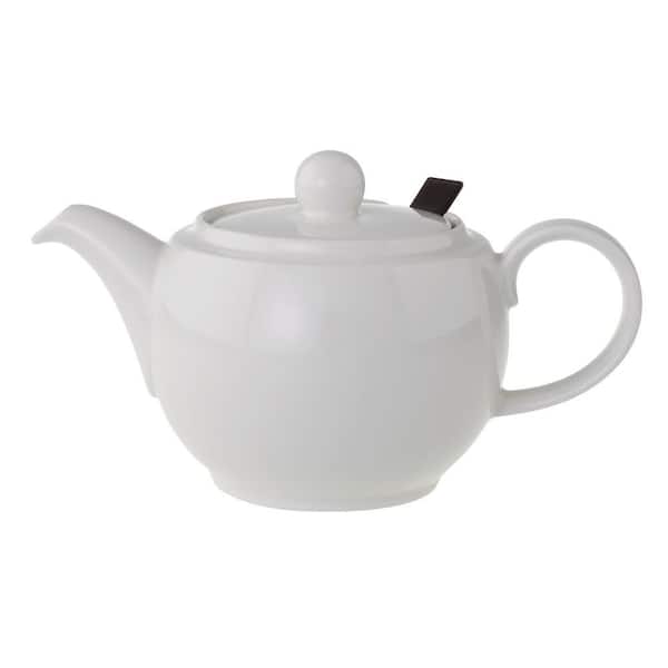 For Me White Teapot with Strainer