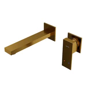 Alberton Single Handle Wall Mounted Bathroom Faucet in Gold
