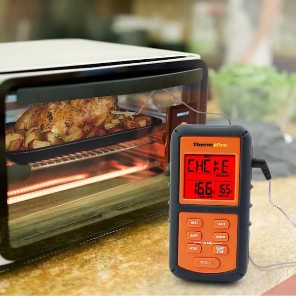 ThermoPro TP-17 Dual Probes Digital Meat Cooking Thermometer for Grill BBQ  Food Oven Smoker TP-17 - The Home Depot