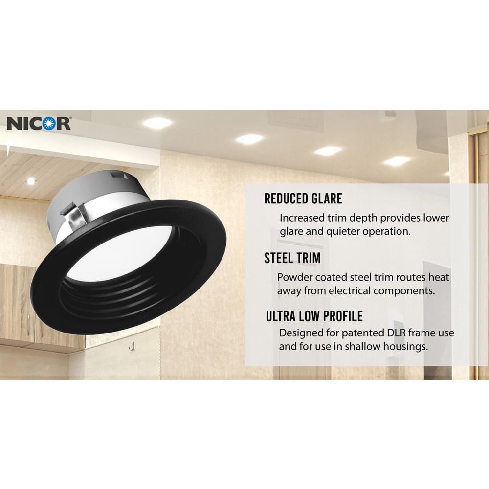4-Inch Black Selectable CCT Dimmable LED Recessed Downlight