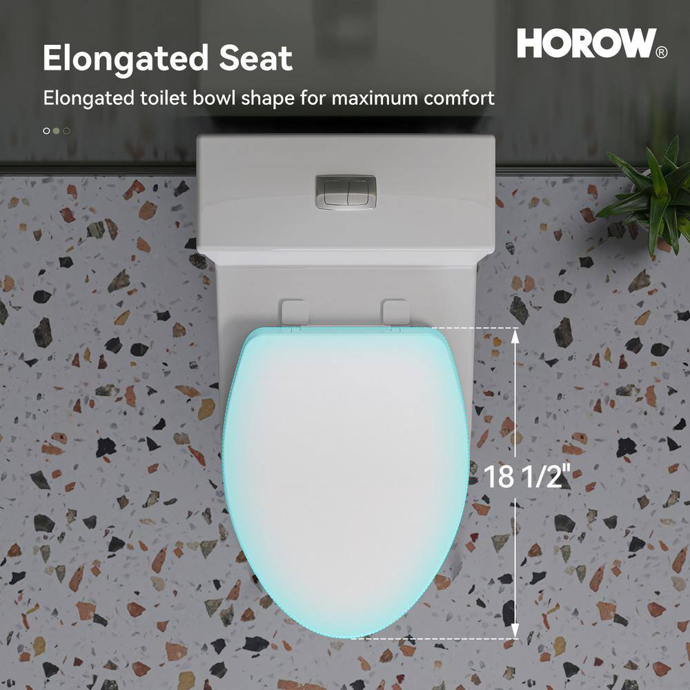 White Ceramic Dual Flush Elongated One-Piece Toilet