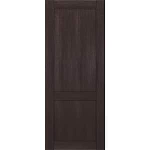2 Panel Shaker 32 in. x 84 in. No Bore Veralinga Oak Solid Composite Core Wood Interior Door Slab