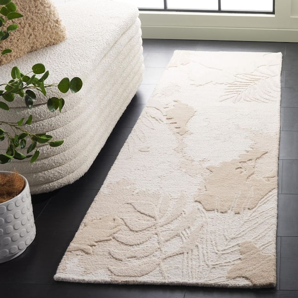 Mykonos 2 ft. x 8 ft. Ivory/Beige High-Low Abstract Runner Rug