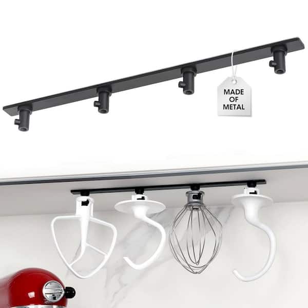 Black Metal Stand Mixer Attachment Holder with Compatibility with Mixer Accessories for Kitchen Organizing and Storage