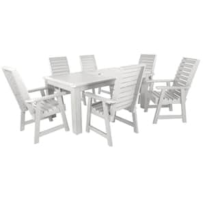 Weatherly White 7-Piece Recycled Plastic Rectangular Outdoor Dining Set