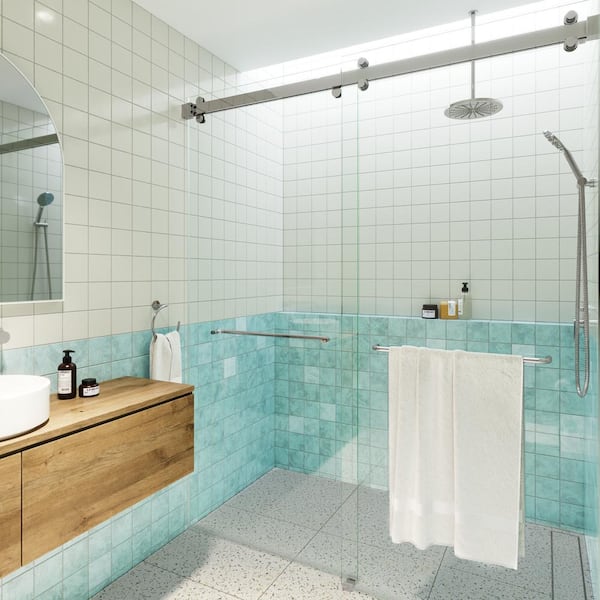 Glass Warehouse Polaris 60 in. W x 78 in. H Frameless Bypass Shower Door in Chrome with Clear Glass