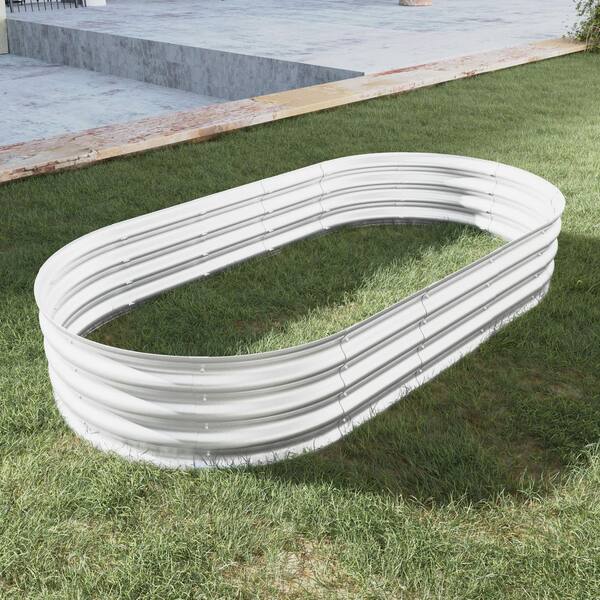 69 in. L x 39 in. x 12 in. Silver Metal Raised Garden Bed Kit