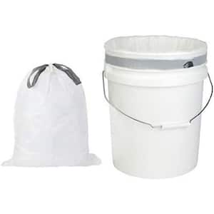 Plasticplace simplehuman * Code K Compatible Packs, White Drawstring Garbage Liners 10 Gallon / 38 Liter, 24.4 x 28 (20 Count/5 Pack)
