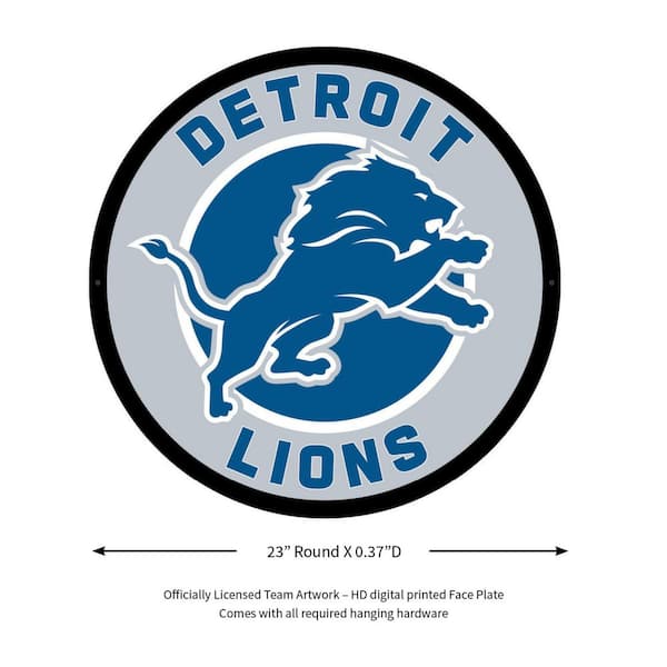 Evergreen Ultra-Thin Edgelight LED Wall Decor, Round, Detroit Lions- 23 x  23 Inches Made In USA