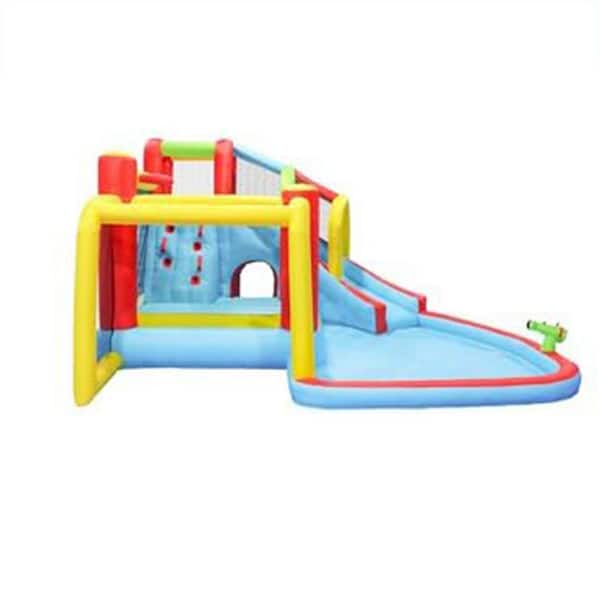 Inflatable Bounce House with Water Slide, 177x138x95in, Oxford Fabric, 1 Pack