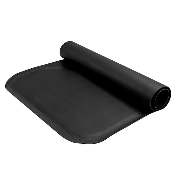 Beauty Salon Black 37.4 in. x 7.48 in. Rectangle Anti-Fatigue Mat