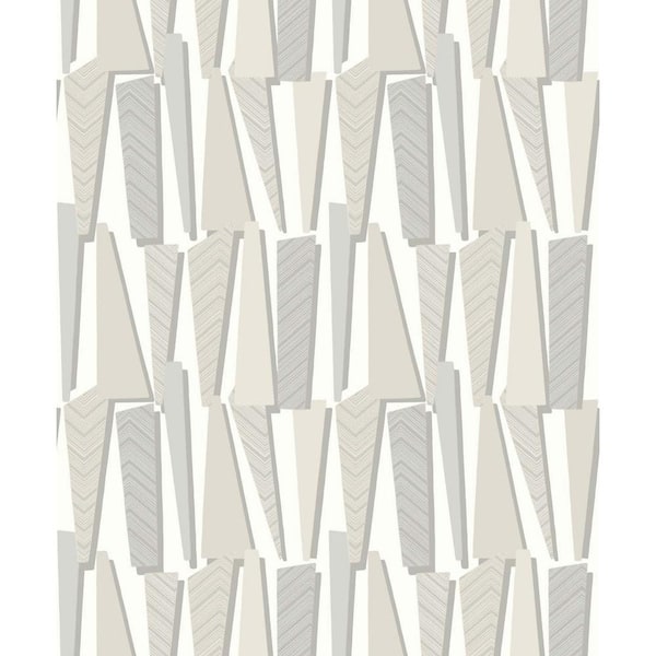 Seabrook Designs Linen Geometric Shadows Nonwoven Paper Non-Pasted Wallpaper Roll (Covers 57.5 sq. ft.)