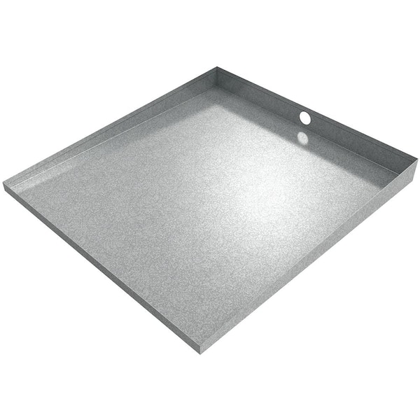 Killarney Metals 27 in. x 25 in. Galvanized Compact Front-Load Drain Pan with Anti Vibration Pad KM-05471