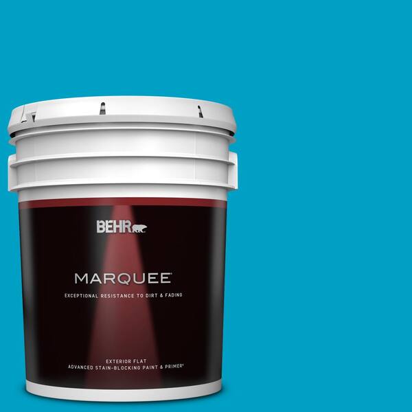 BEHR MARQUEE 5 gal. #530B-6 Tropical Holiday Flat Exterior Paint & Primer