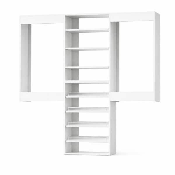 Luxeyard 84 in W White Modular Closet System Wood Closet Organizer