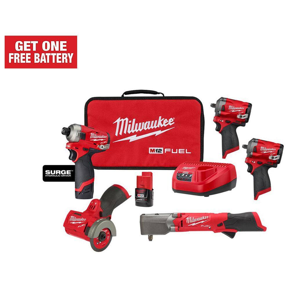 Milwaukee M12 FUEL SURGE 12V LithiumIon Cordless Impact Driver Kit w