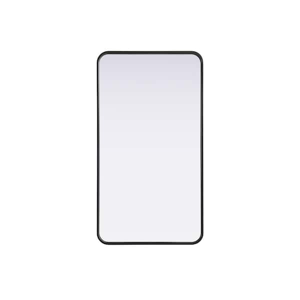 Unbranded Timeless Home Black 22 in. W x 40 in. H Contour Wall Mirror