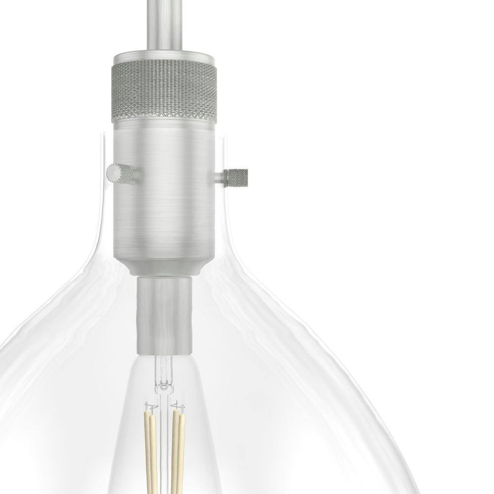 Van Nuys Brushed Nickel 16" Glass Bell Pendant Light
