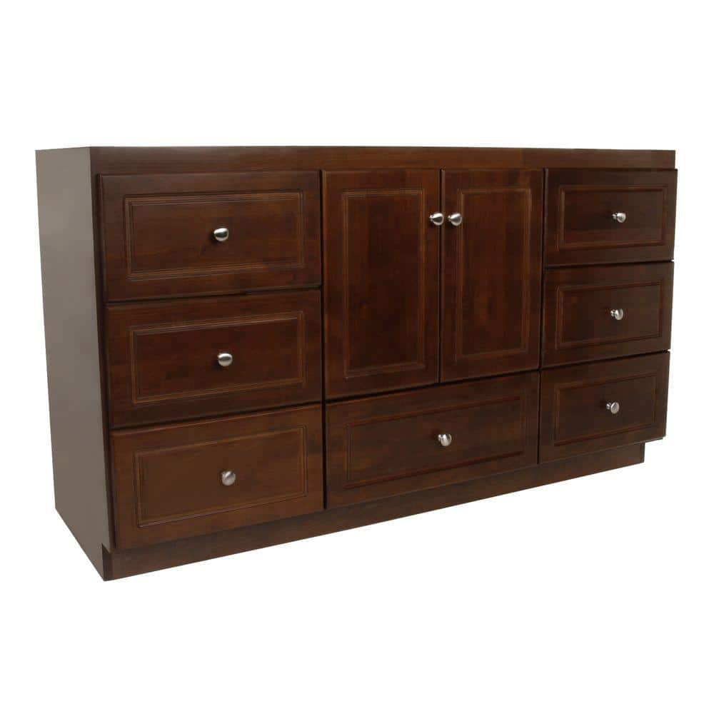 Ultraline 60 in. W x 21 in. D x 34.5 in. H Bath Vanity Cabinet without Top 