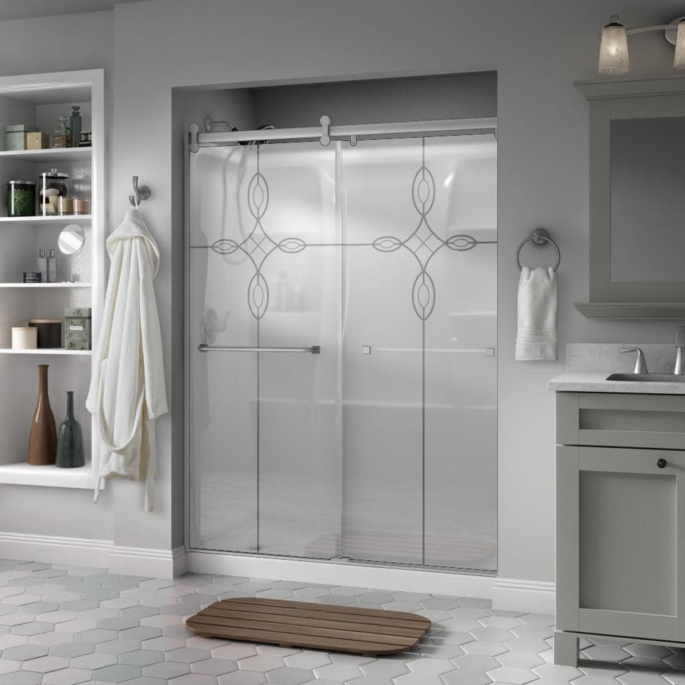 Delta Contemporary 60 in. x 71 in. Frameless Sliding Shower Door in ...