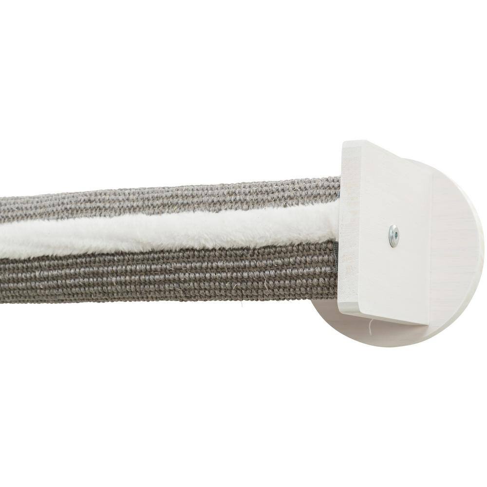 Gray and White Wall Mounted Sisal Cat Scratching Post System