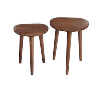 Haze Brown Finish Wood Accent Tables (Set of 2) (16 in. W x 21 in. H)