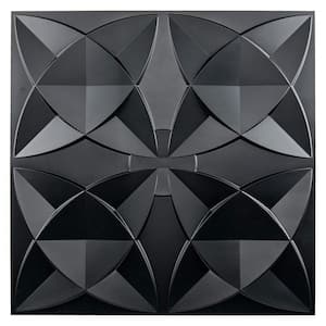 Black Floral 2 ft. x 2 ft. Suspended Ceiling Tile Pack of 12-Piece Decorative Ceiling Tile (48 sq. ft./box)
