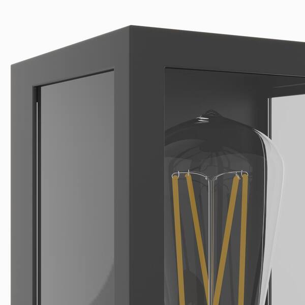 Maxax Hawaii 15.35 in. H 2-Light Modern Black Dusk to Dawn