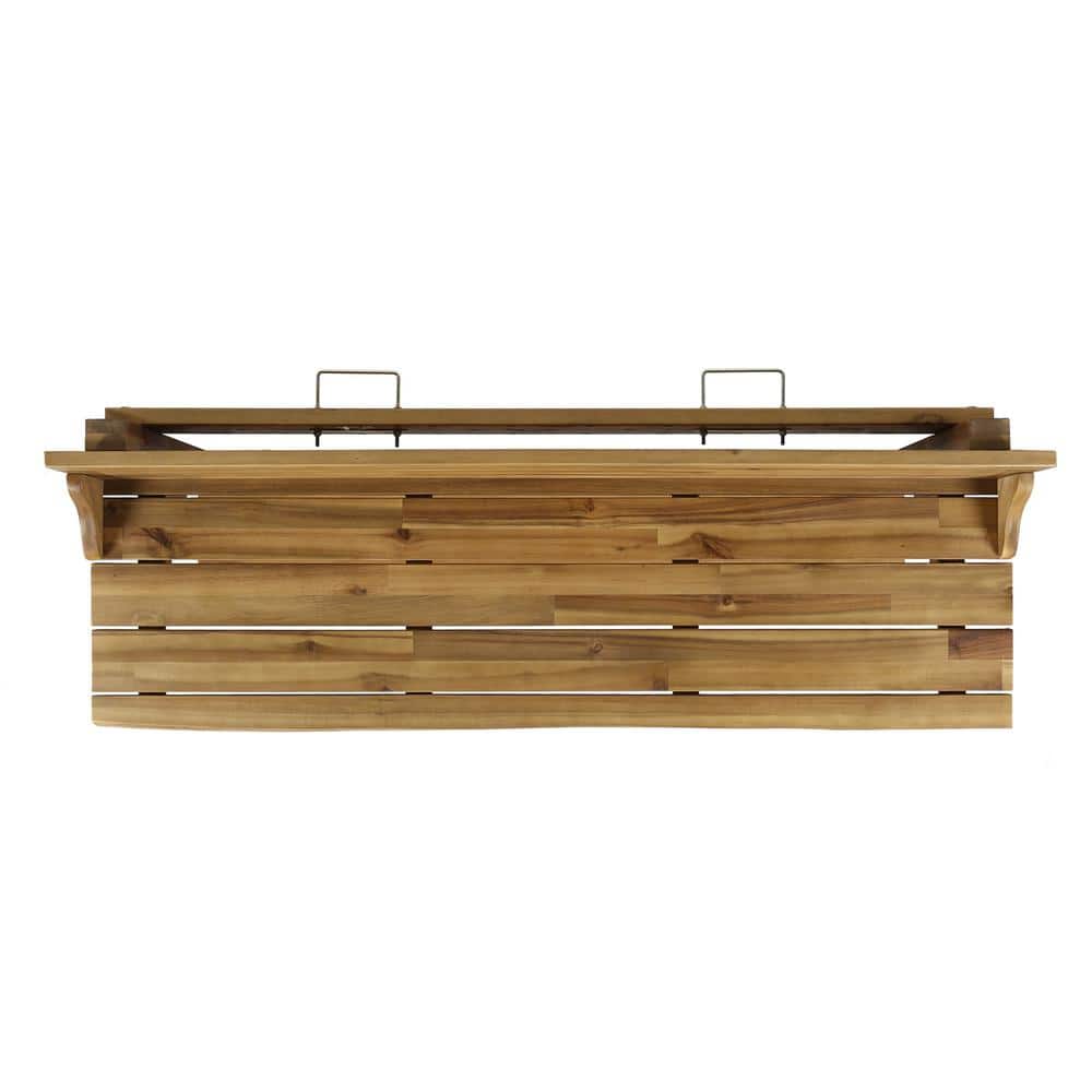Natural Stained Acacia Wood Bar Height Balcony Table