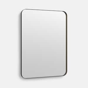 30 in. W x 40 in. H Small Rectangular Metal Framed Wall Bathroom Vanity Mirror in Bronze