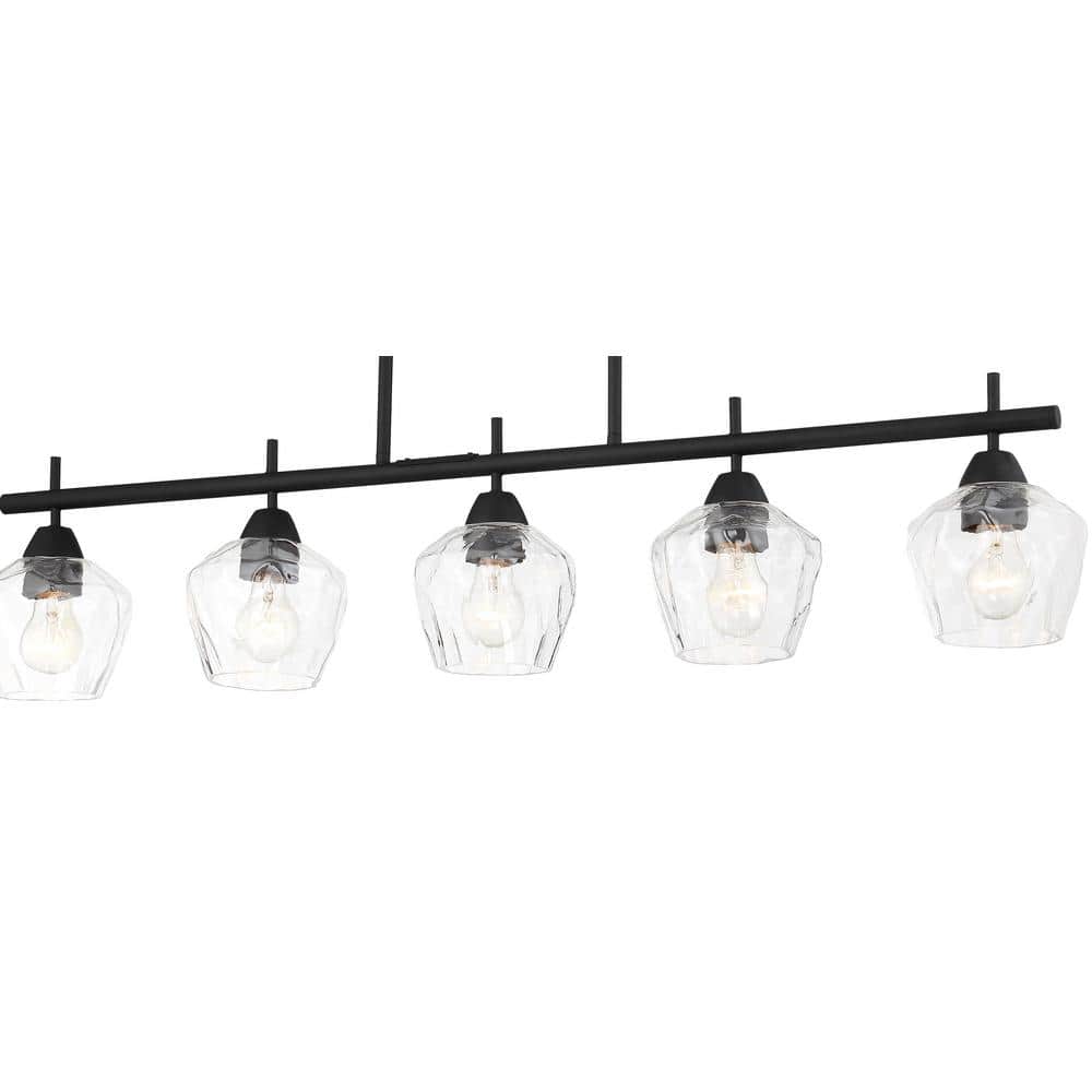 Camrin Contemporary Bell-Shaped 5-Light Island Pendant in Coal