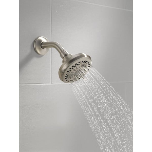 6-Spray Patterns 1.75 GPM 4.38 in. Wall Mount Fixed Shower Head in Spotshield Brushed Nickel