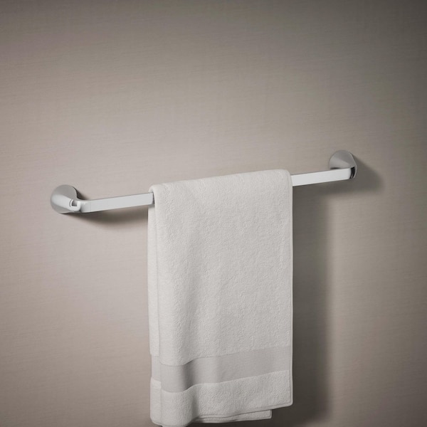 Cursiva 24 in. Wall Mounted Towel Bar in Polished Chrome