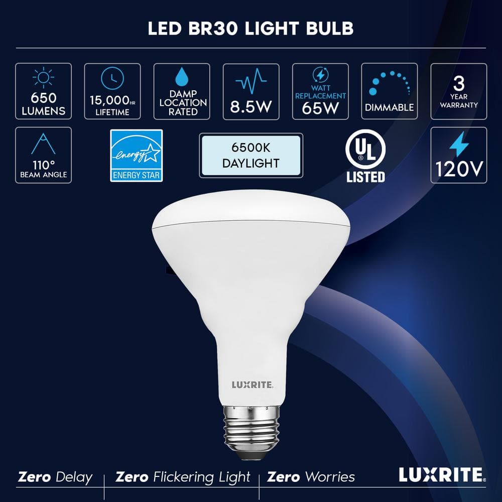 White Frosted Dimmable LED Flood Light Bulb