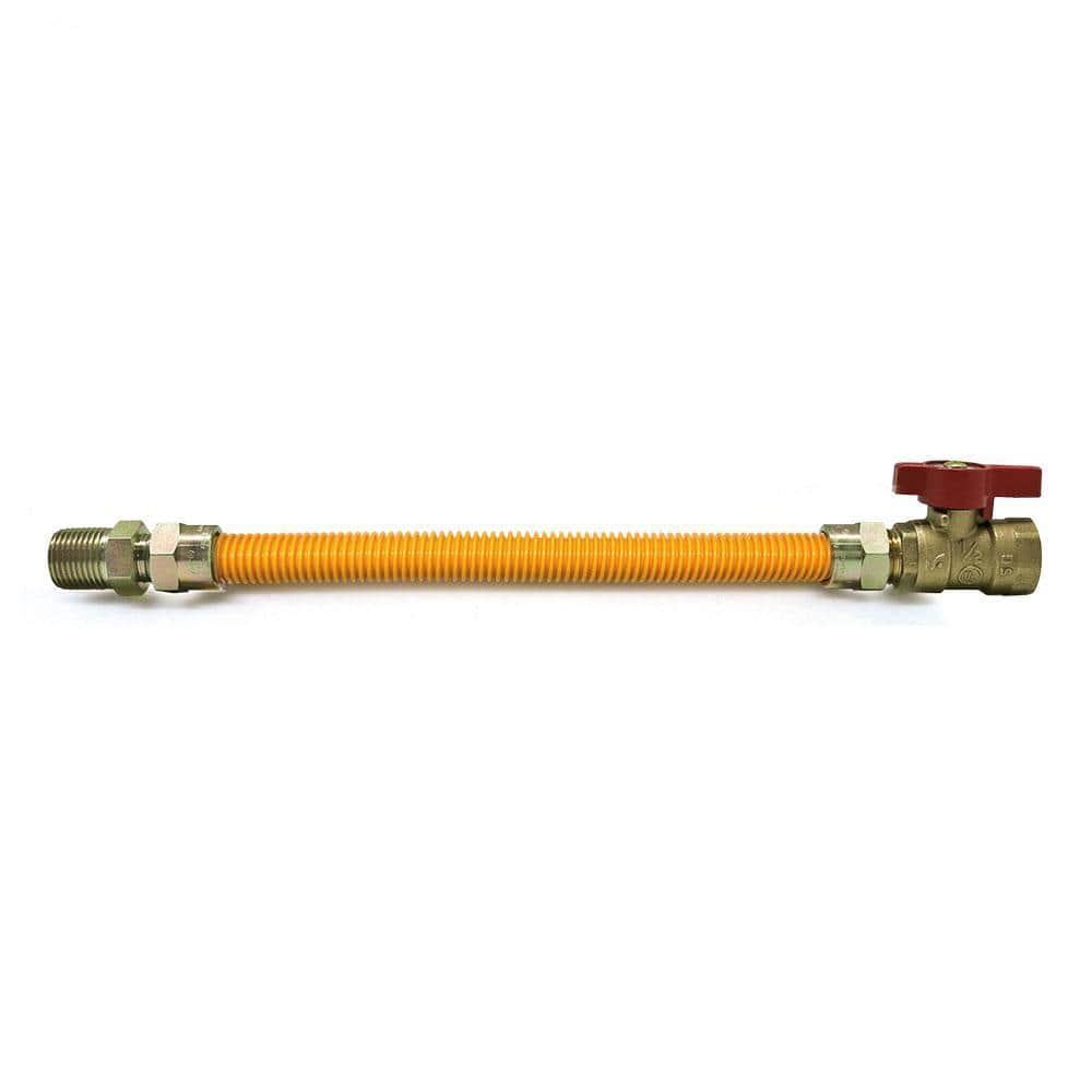 1/2 in. MIP x 1/2 in. FIP Straight Ball Valve x 24 in. Coated Stainless Steel Gas Connector (1/2 in. O.D.) 85,000 BTU price history on PriceWatchPro