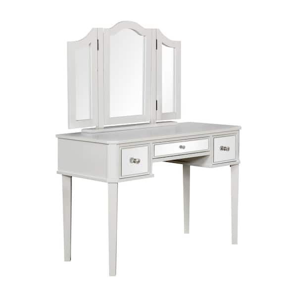 Furniture Of America Arriana 2 Piece, Tri Fold Mirror Vanity Table