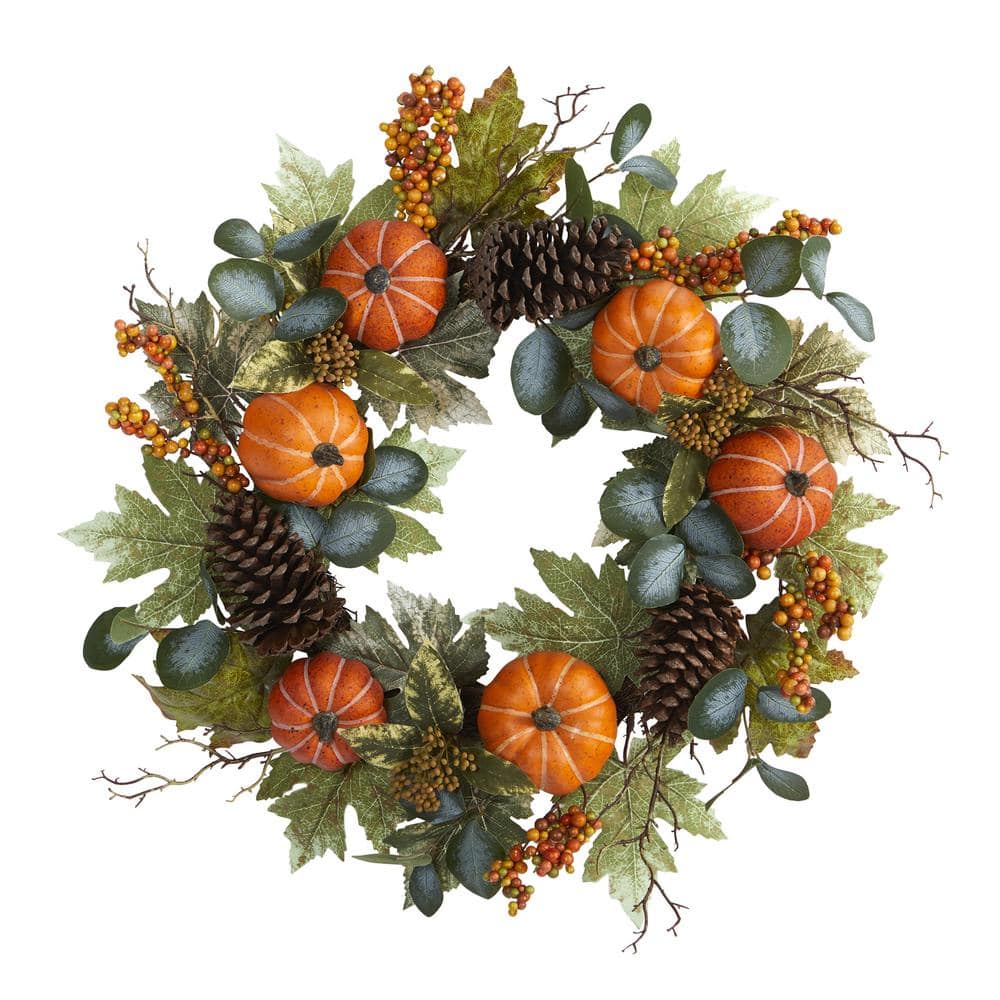 2022 New Fall Peony and Pumpkin Wreath Year Round, Farmhouse Fall Wreaths  for Front Door, Durable Autumn Wreath with Maple Leaf Berry Pumpkin  Pinecone