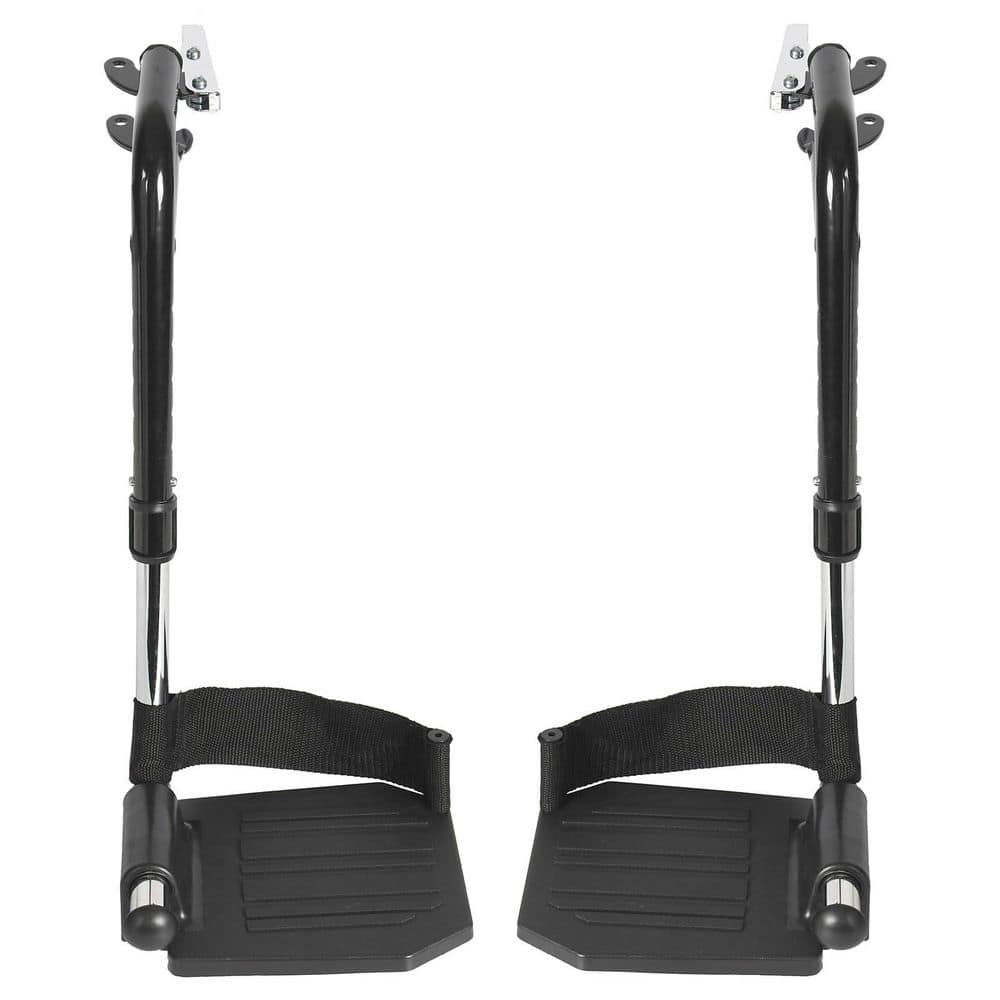 Black Universal Wheelchair Footrest Replacement - Adjustable Composite Footboard and Heel Loop, Foldable Comfort Support price history on PriceWatchPro