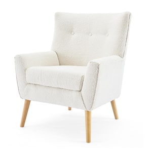 Rari Indoor Boucle Wingback Club Chair, Almond